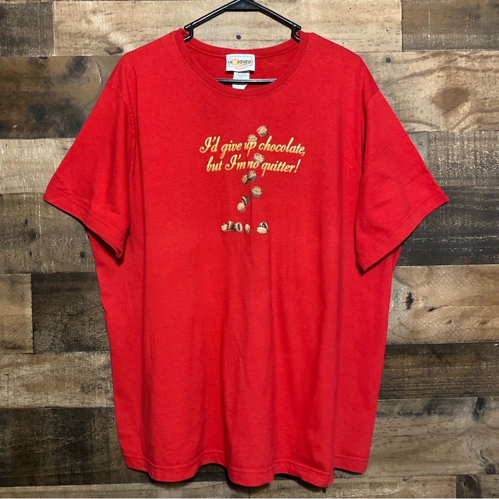 Vintage I’d Give Up Chocolate but I’m No Quitter T-Shirt Size XXL